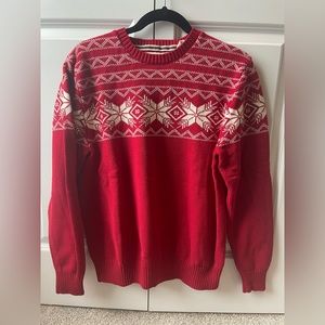 Original Weatherproof brand Red Fair Isle cotton sweater. Size M.